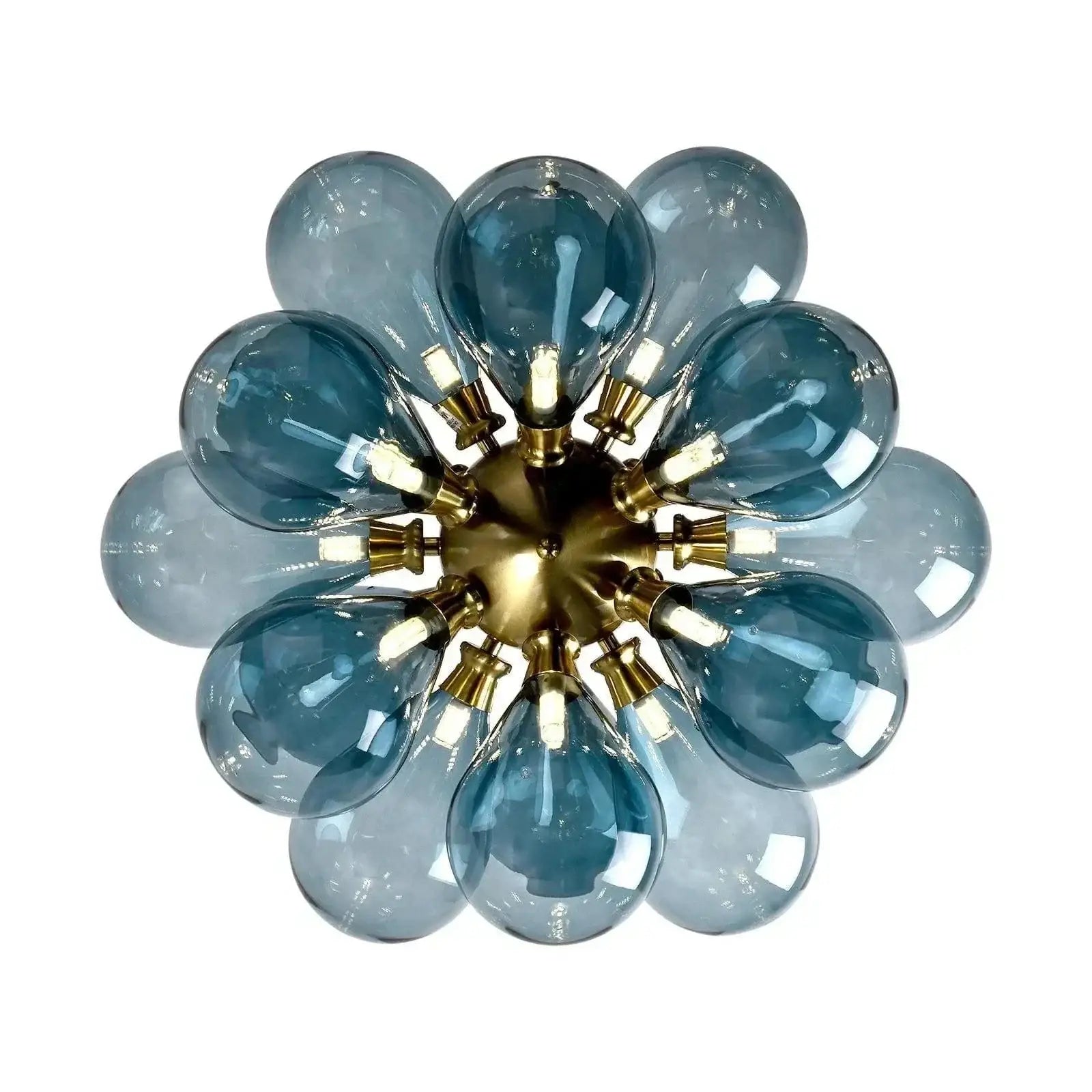 Eclectic Chandelier | Contemporary Hand-blown Glass | Luxury Flush Mount Installation - Semi-flush Mounts