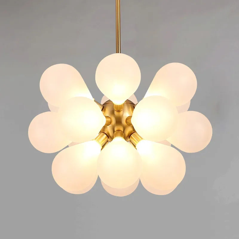 Eclectic Chandelier | Contemporary Hand-blown Glass | Luxury Flush Mount Installation