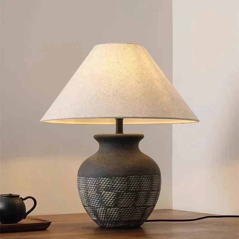 Luxury Ceramic Table Lamp Modern Japandi Minimalism Wabi Sabi Decor