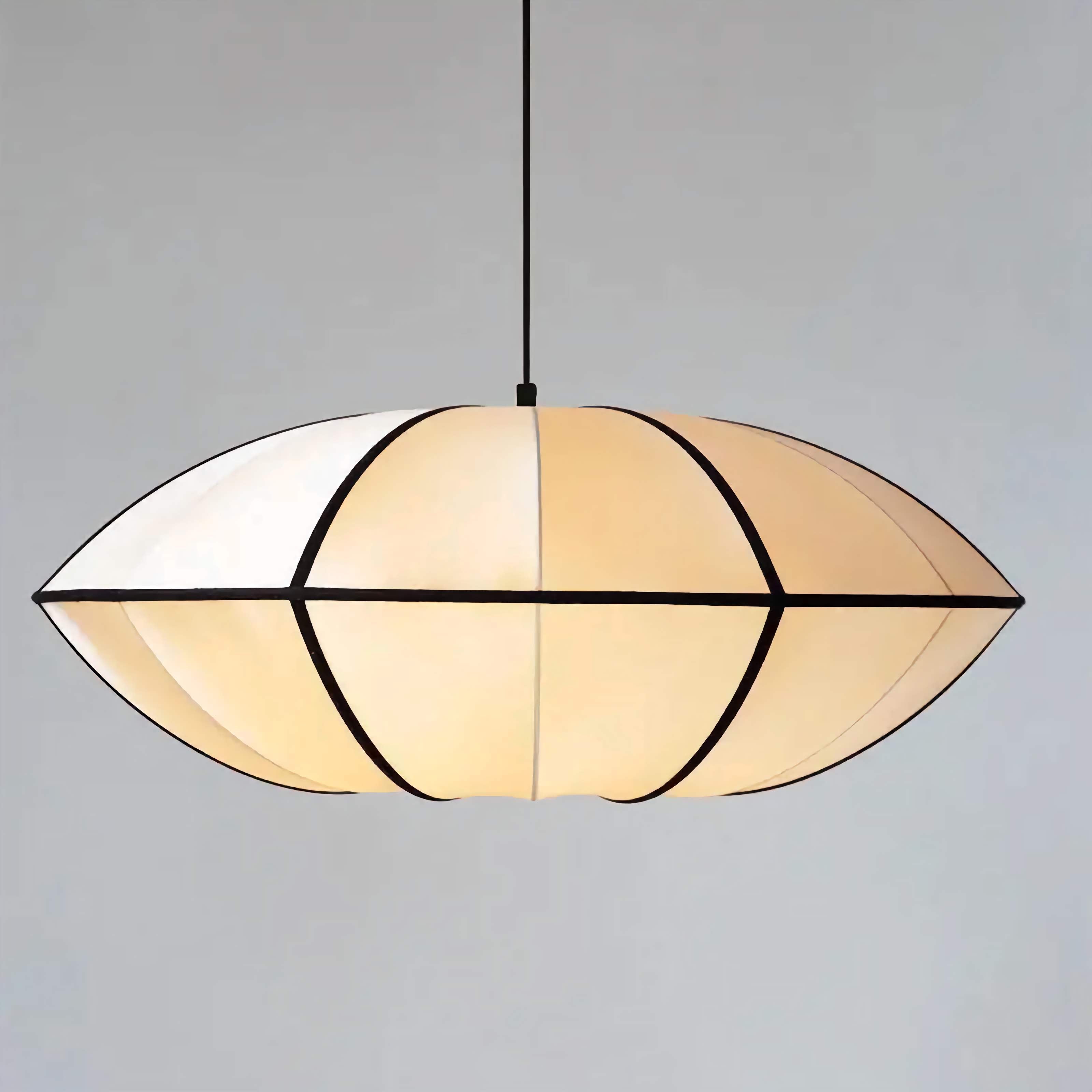 Silk & Iron Pendant Light | Modern Lantern for Dining or Kitchen