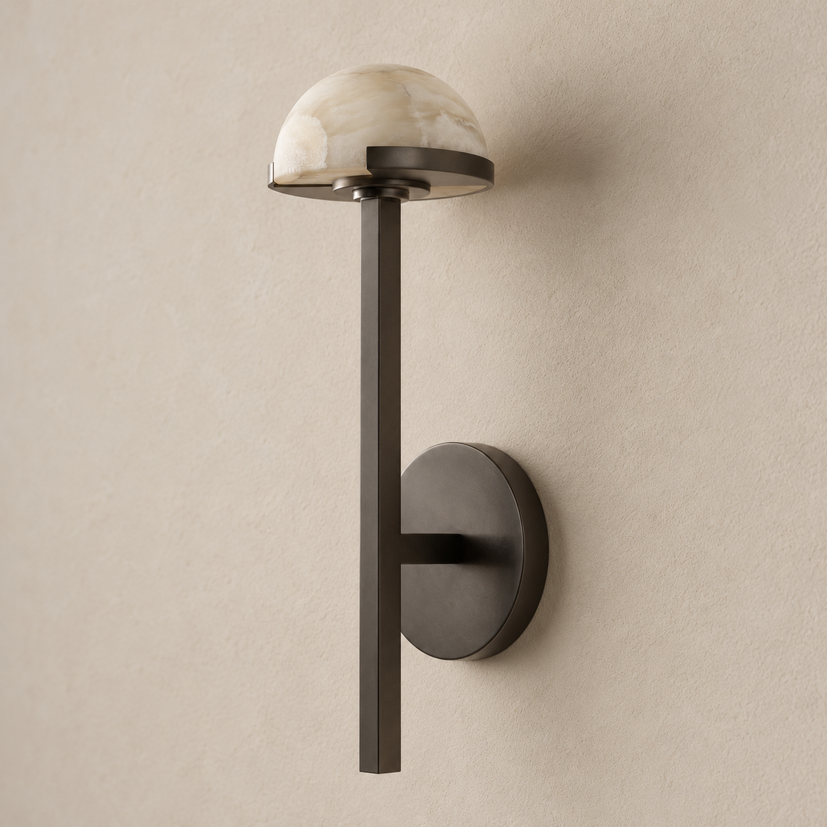 Alabaster Half Dome Wall Sconce