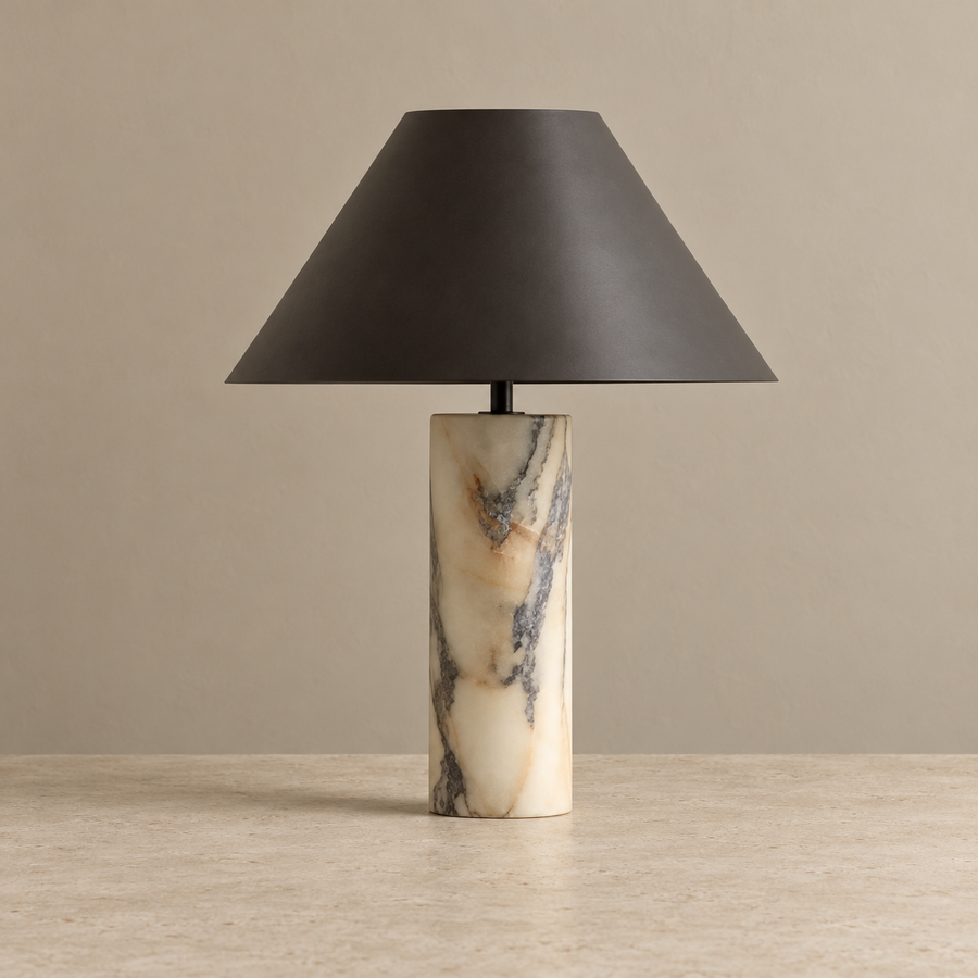 Marble Column Table Lamp