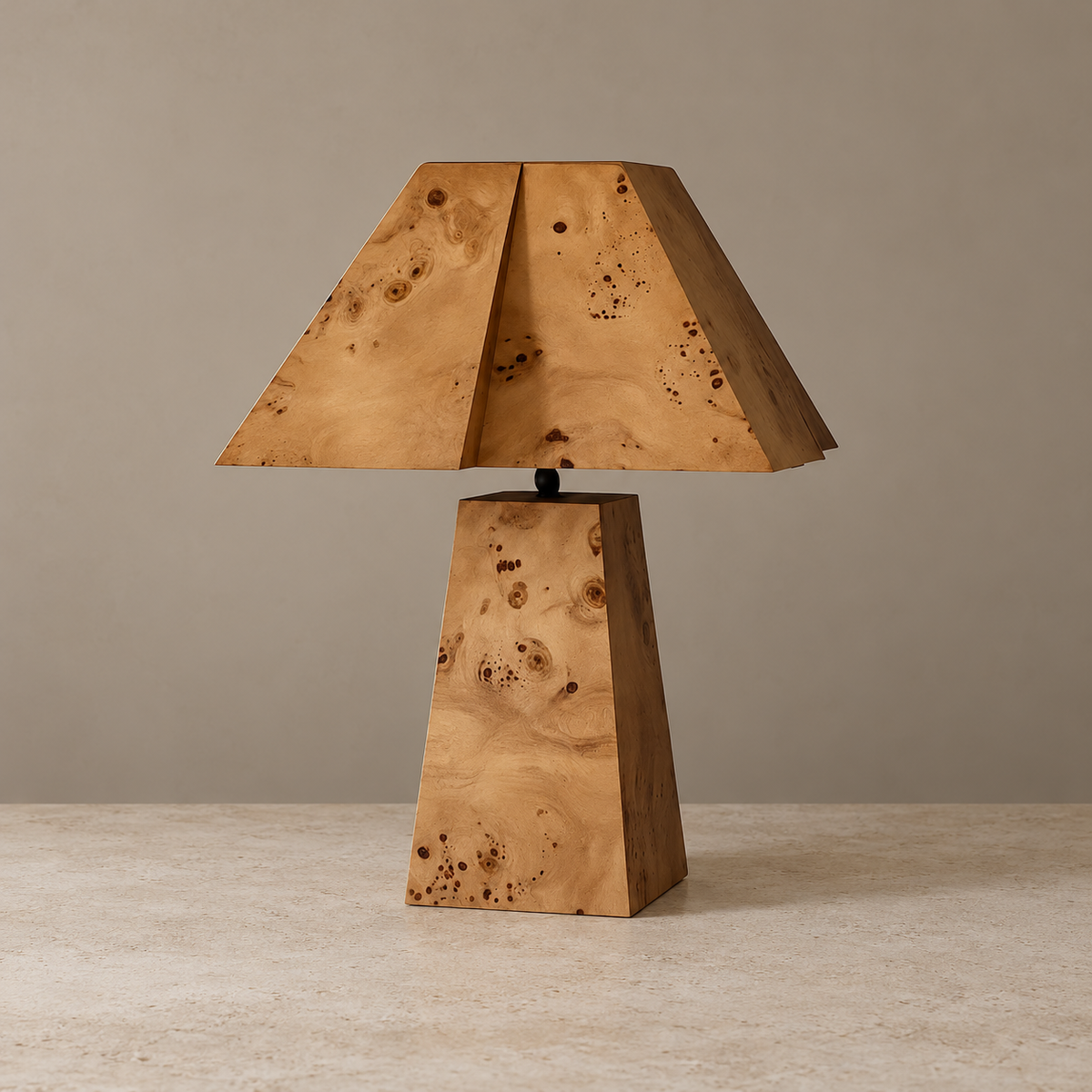 Burl Wood Table Lamp
