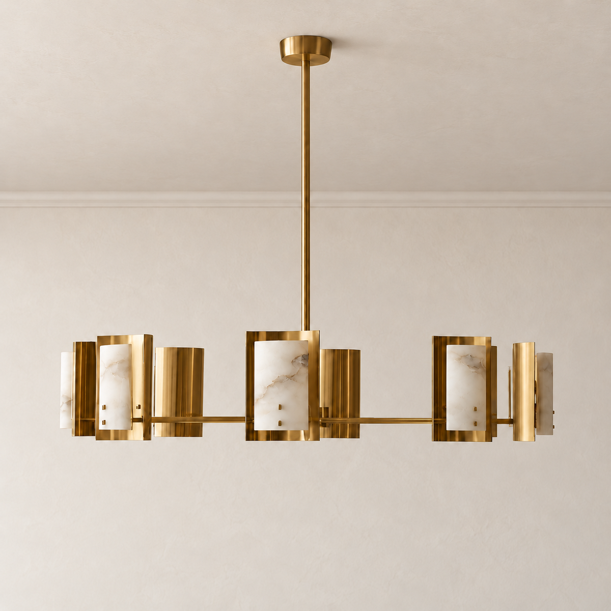 Spanish Alabaster Round Chandelier