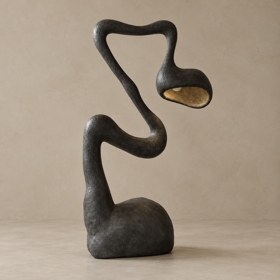 Black Resin Floor Lamp