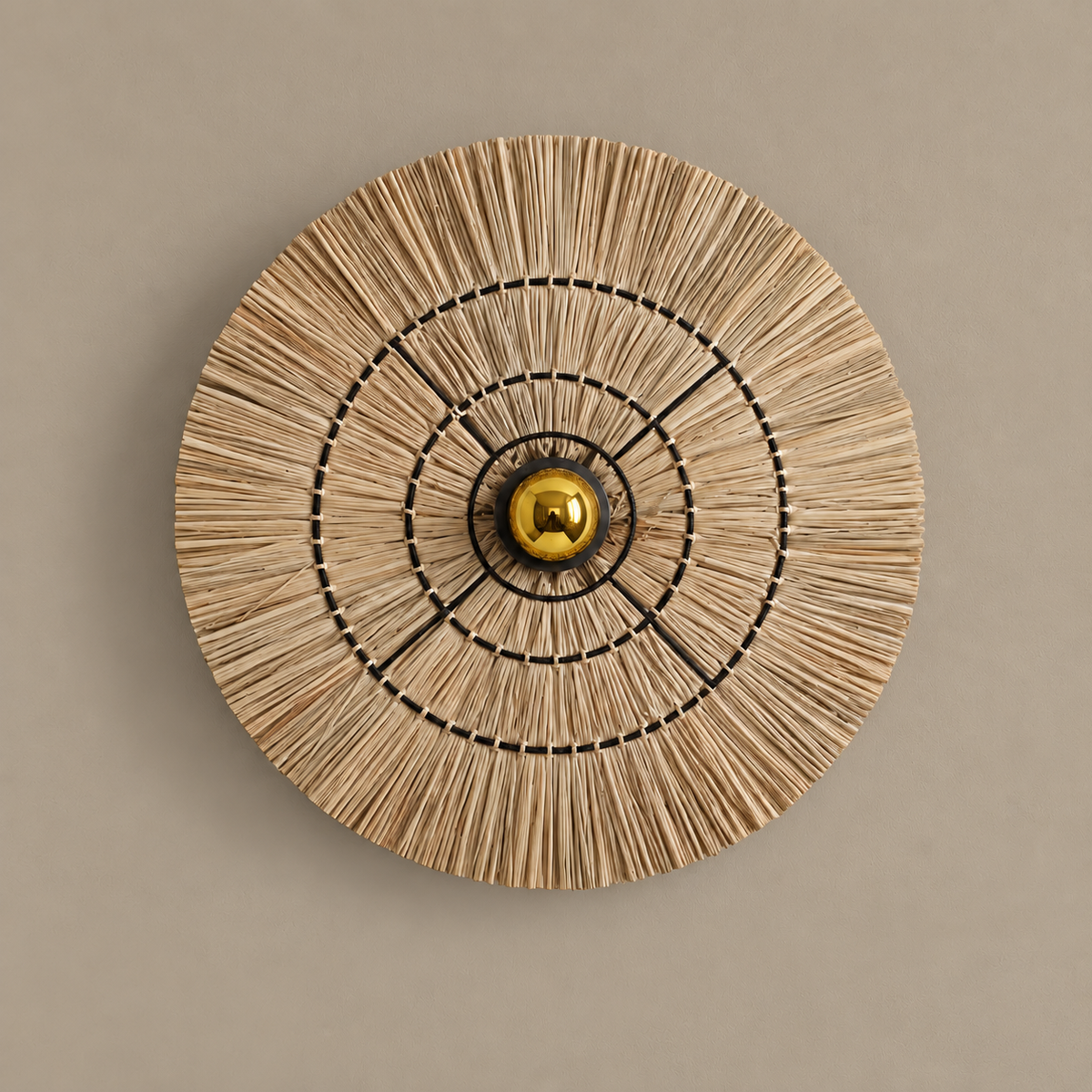 Handwoven Rattan Wall Light