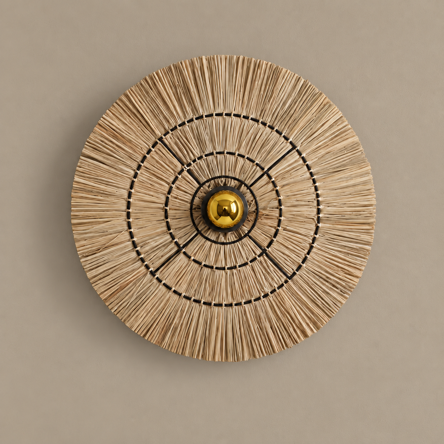 Handwoven Rattan Wall Light