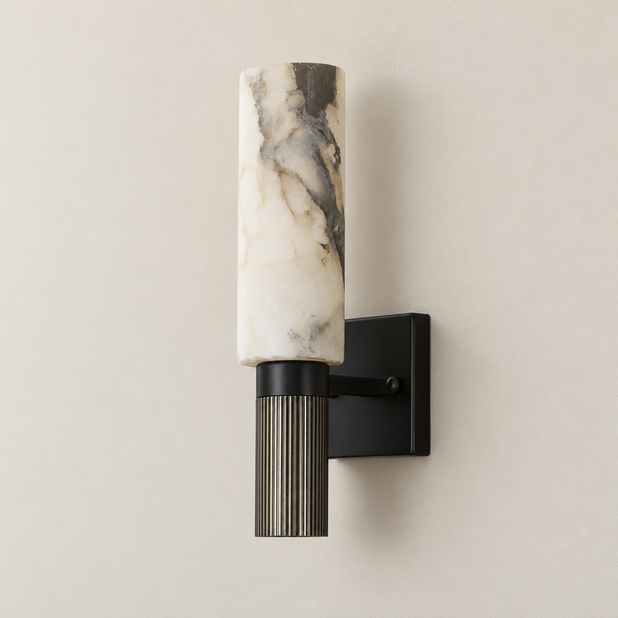 Alabaster Cylinder Wall Sconce