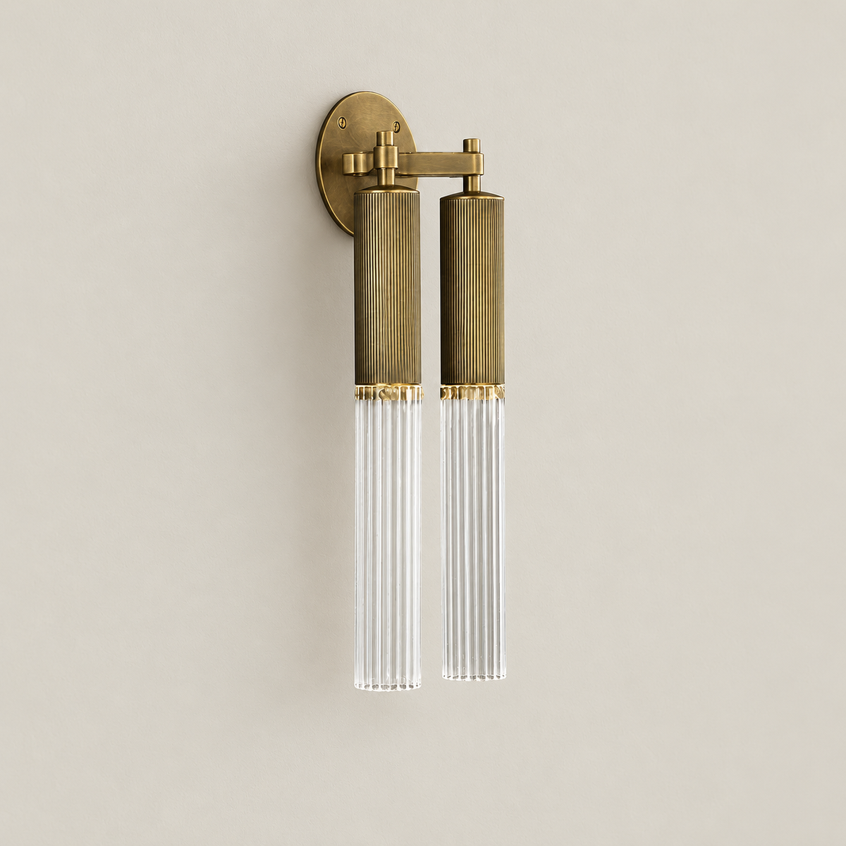 Flume Brass Double Wall Light