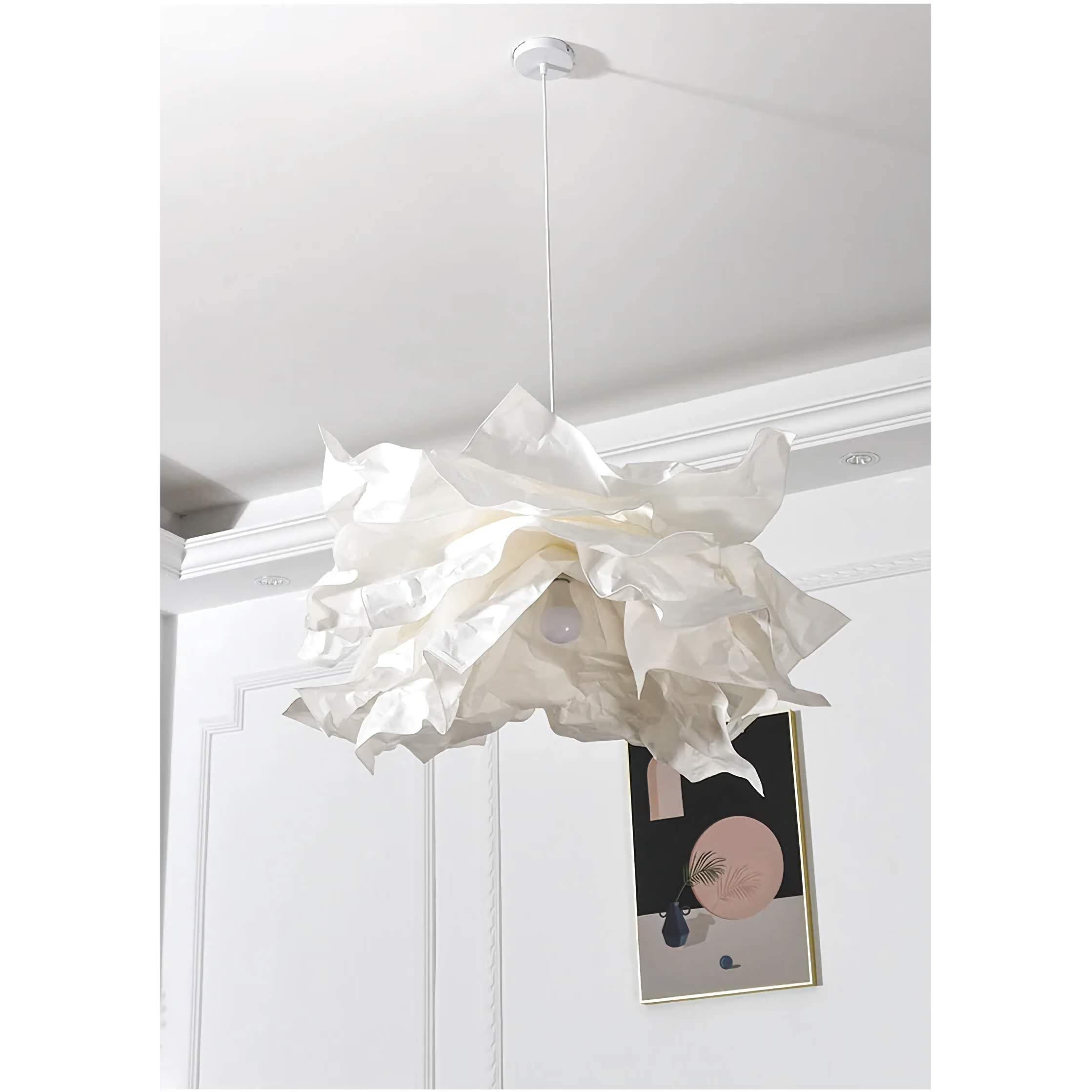 Cloud Pendant Lamp | Modern Paper Light with Adjustable Cord | Great for Dining Room Bedroom