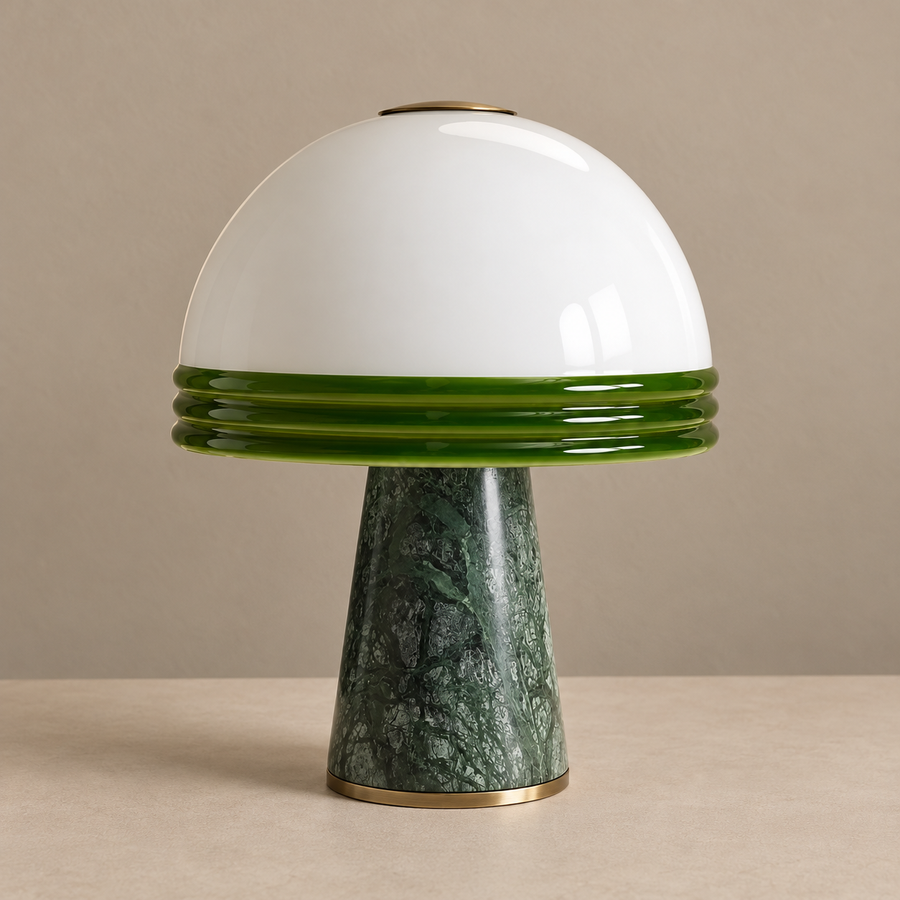 Green Marble Dome Table Lamp