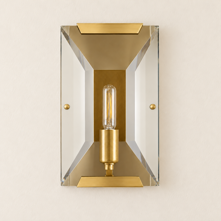 Brass & Crystal Wall Sconce