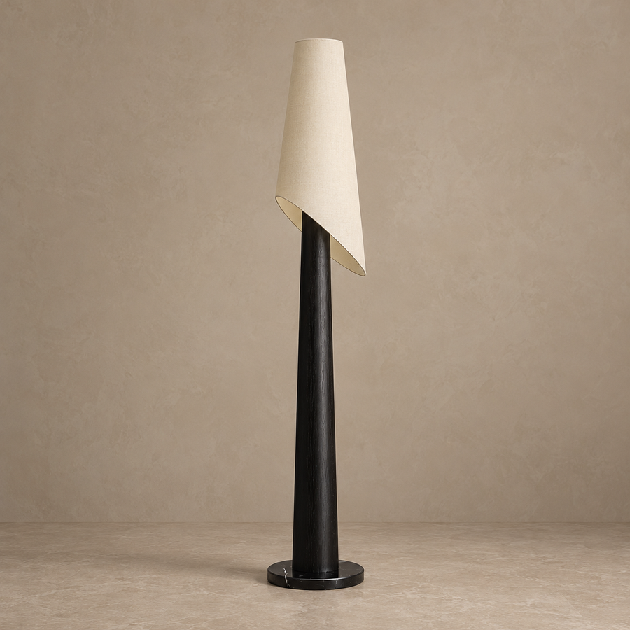 Black Ash Tapered Floor Lamp
