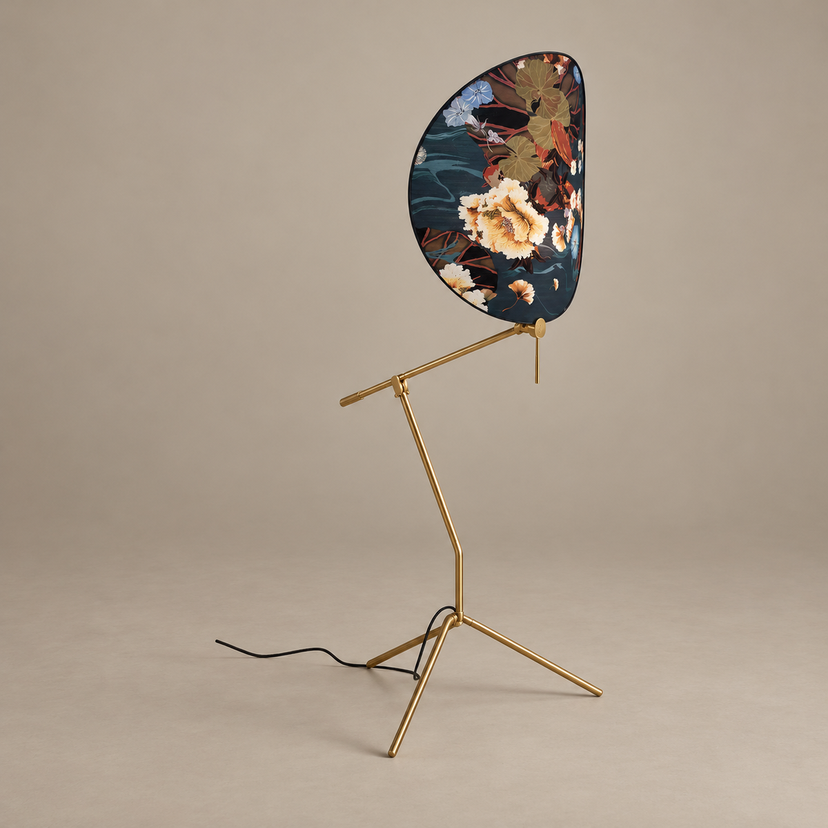 ART DECO PLAVE PODNE LAMPE OD CVJETNE TKANINE