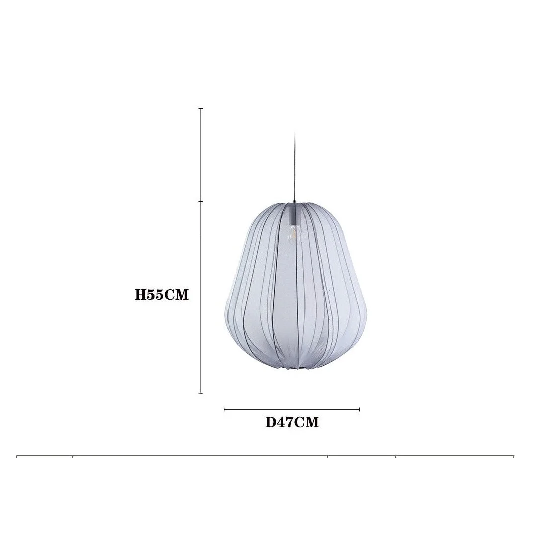 Cocoon Iron Mesh Pendant Light | Luxurious Minimalist White Fabric Lampshade | Elegant Interiors