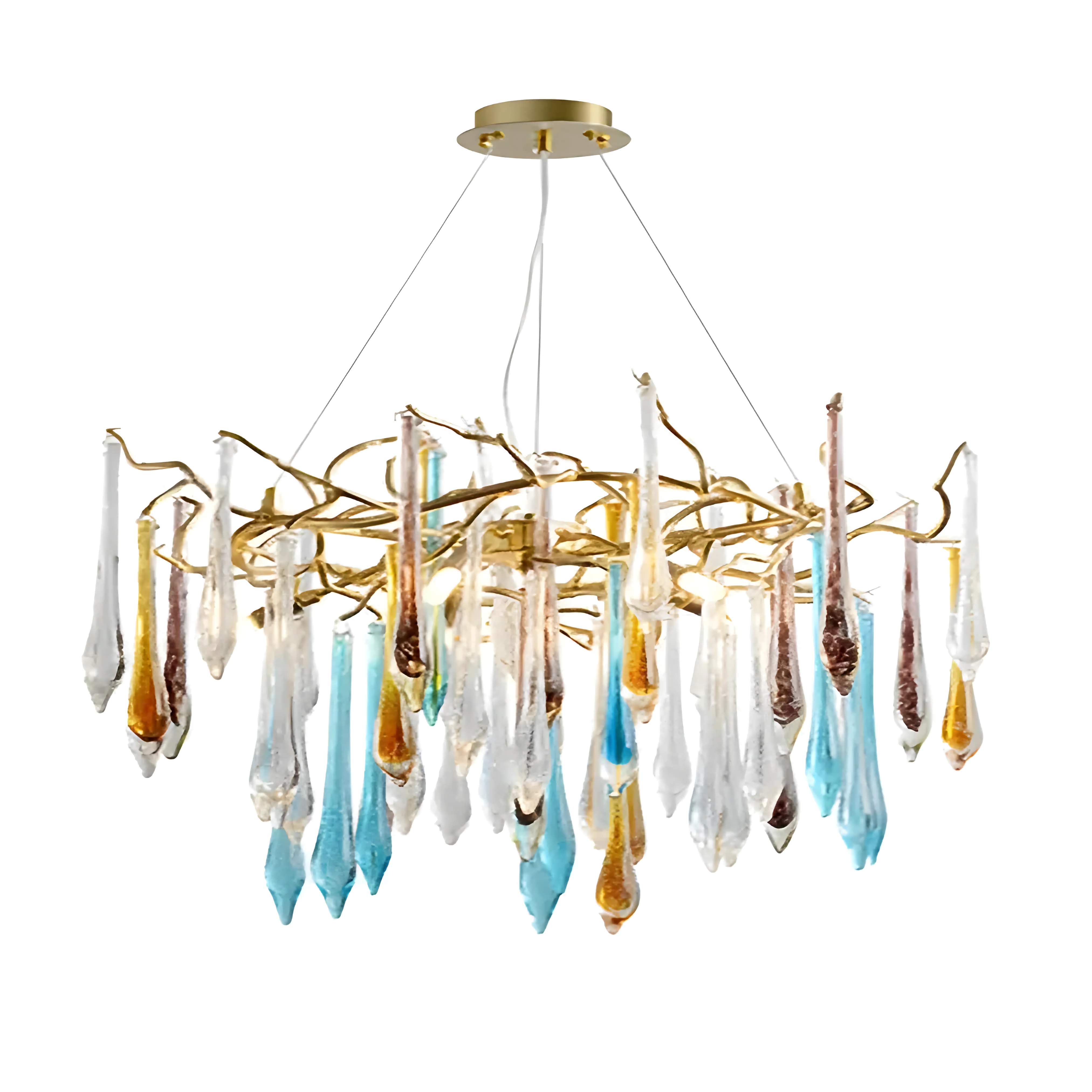 Colorful Luxury Crystal Chandelier for Living Room Stair Dining