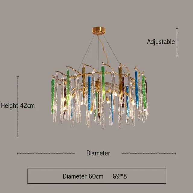 Colorful Luxury Crystal Chandelier for Living Room Stair Dining