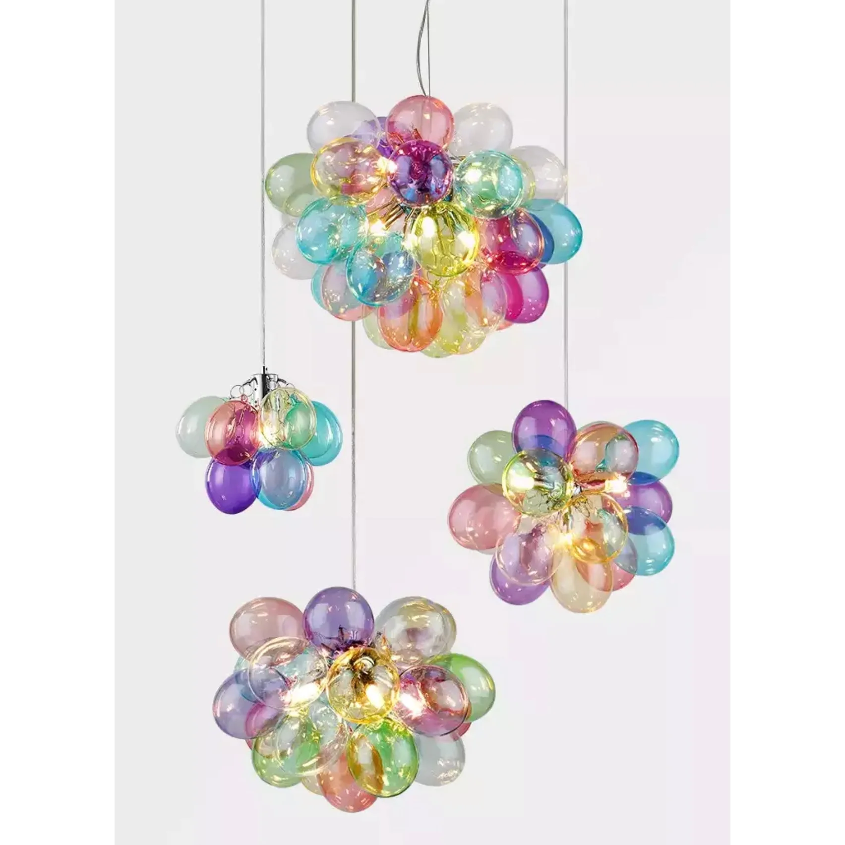 Colorful Glass Balloon Pendant Lamp | Whimsical Stained Design