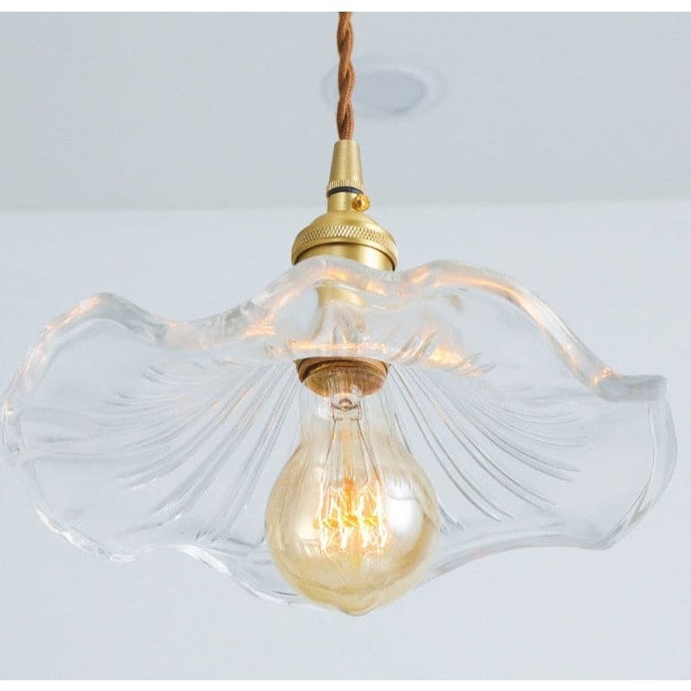 Glass Pendant Lighting | Green Champagne Biophilic Design Cottagecore Lamps | 1-lights - Lamps