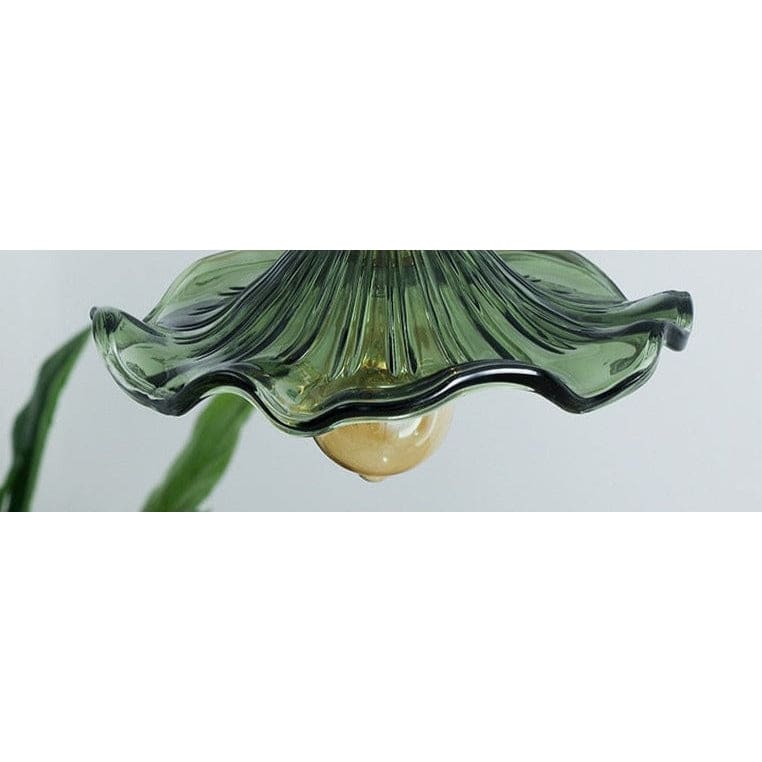 Glass Pendant Lighting | Green Champagne Biophilic Design Cottagecore Lamps | 1-lights - Lamps