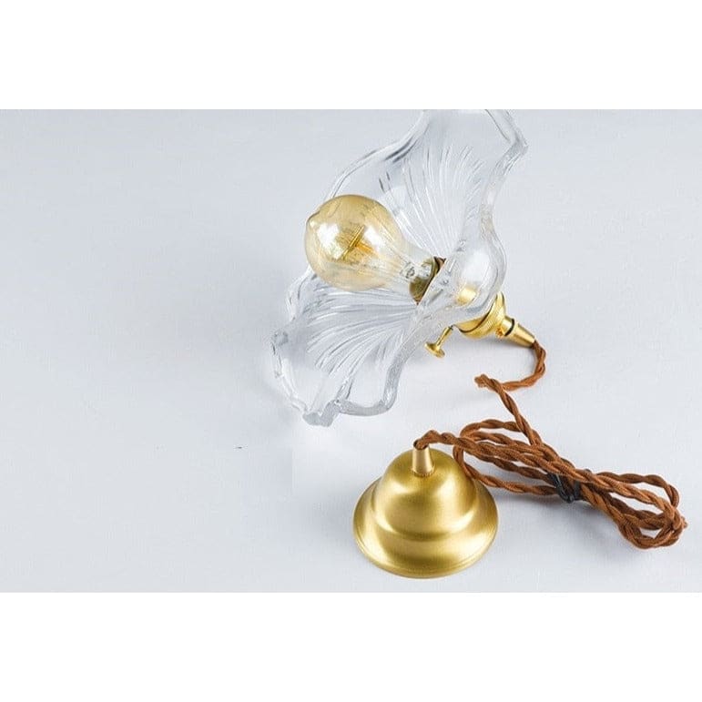 Glass Pendant Lighting | Green Champagne Biophilic Design Cottagecore Lamps | 1-lights - Lamps
