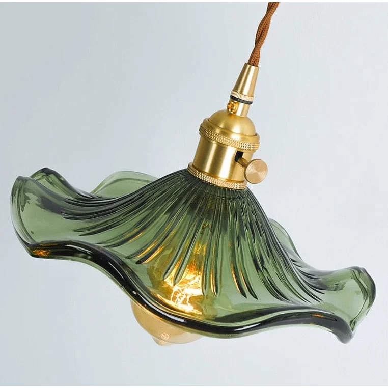 Glass Pendant Lighting | Green Champagne Biophilic Design Cottagecore Lamps | 1-lights Casalolalights Luxury Lamps
