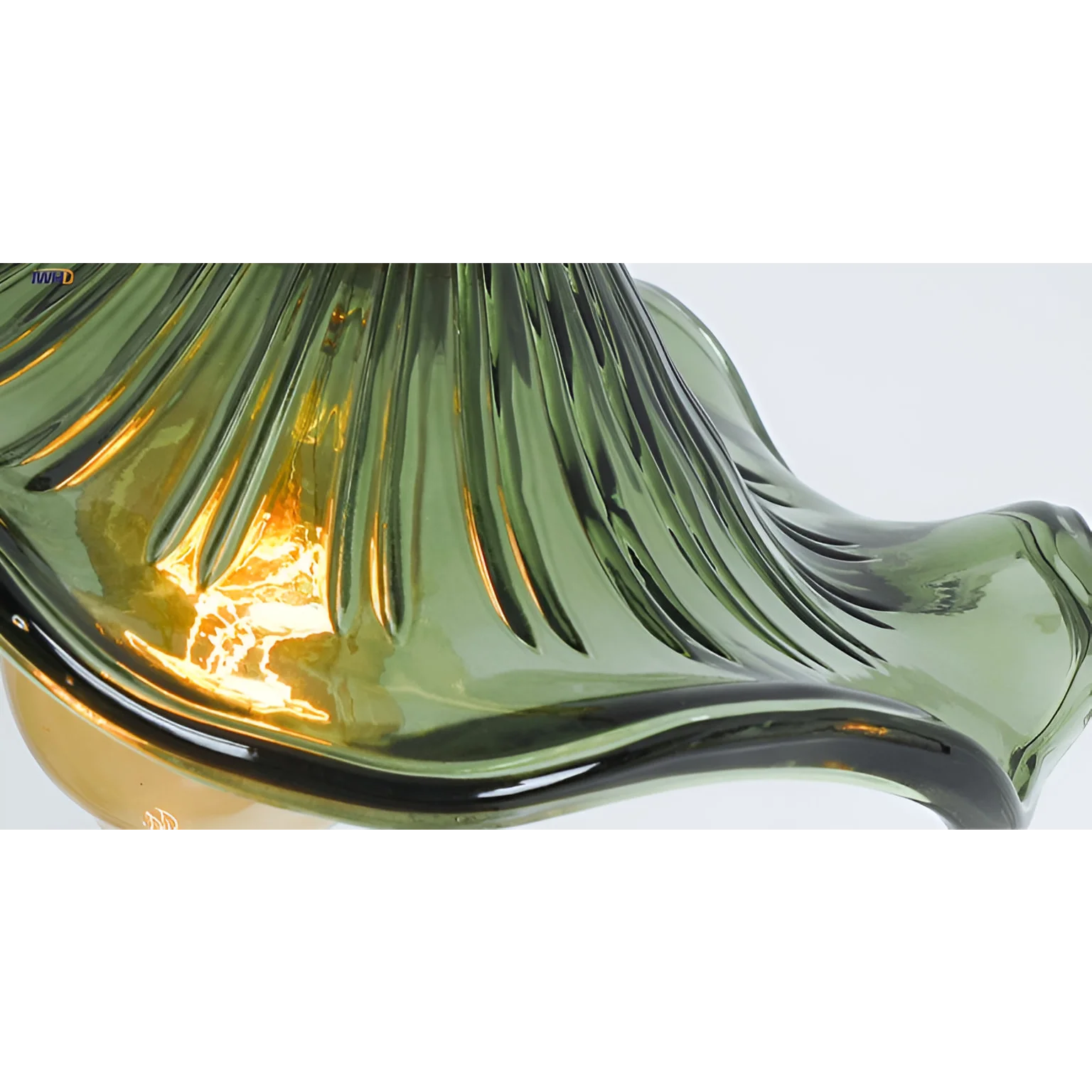 Glass Pendant Lighting | Green Champagne Biophilic Design Cottagecore Lamps | 1-lights