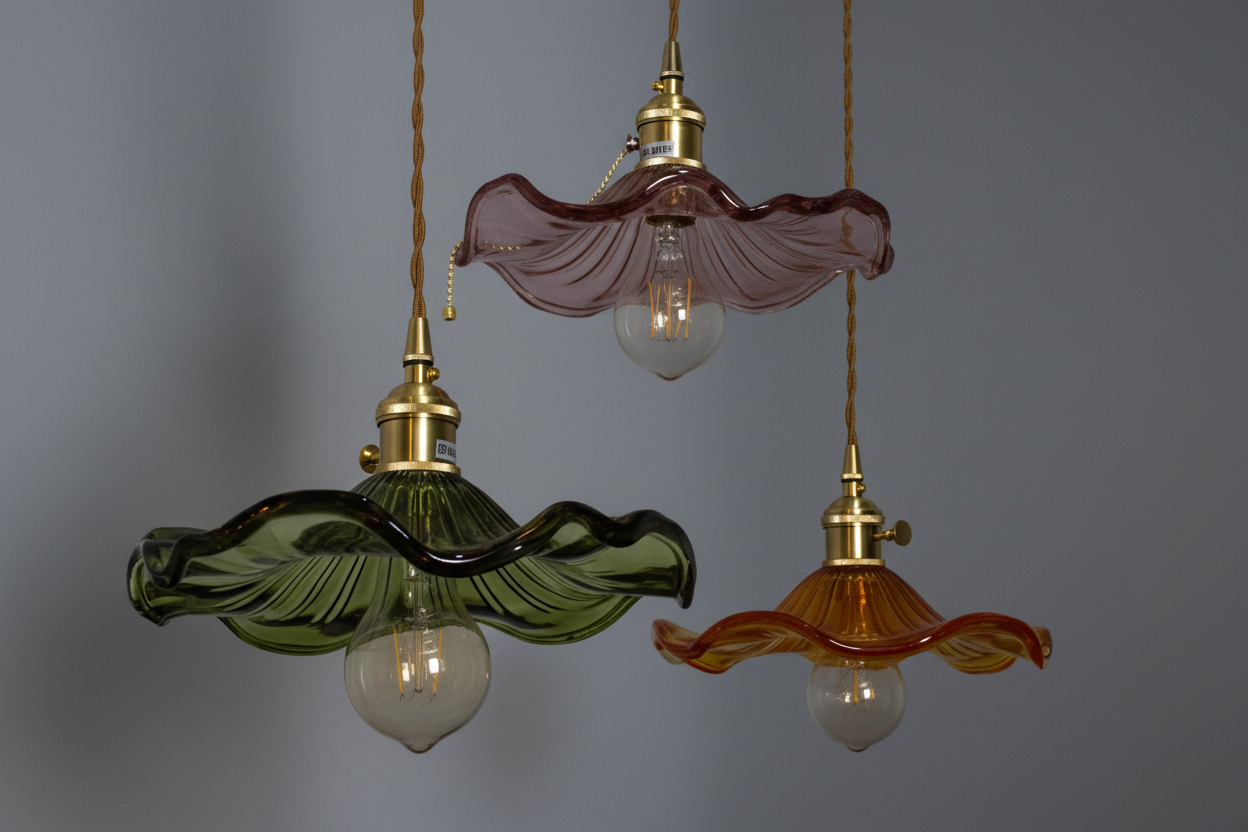 Glass Pendant Lighting | Green Champagne Biophilic Design Cottagecore Lamps | 1-lights Casalolalights Luxury Lamps