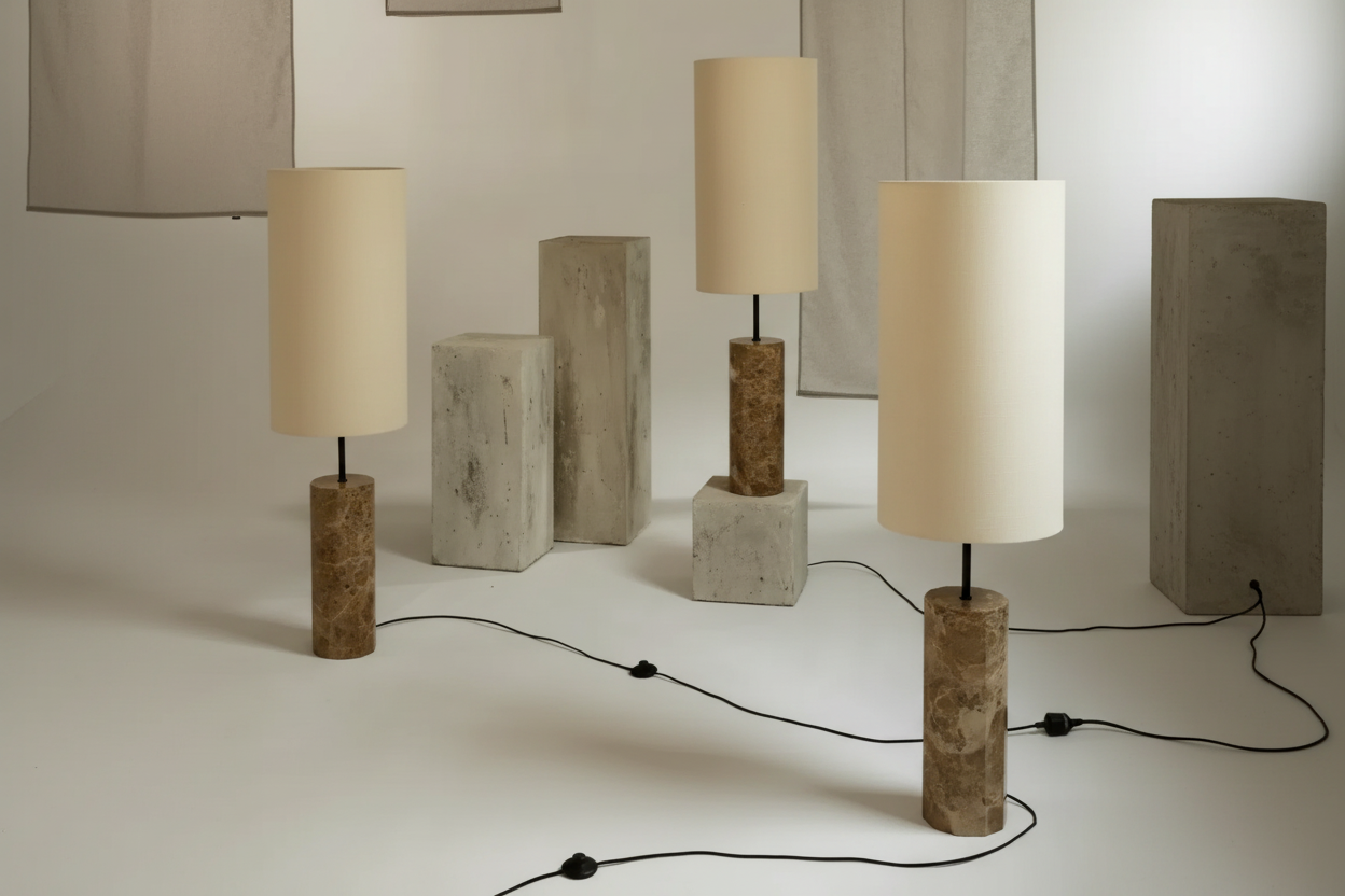 COLUMNAR MARBLE FLOOR LAMP | CLMARBHS45