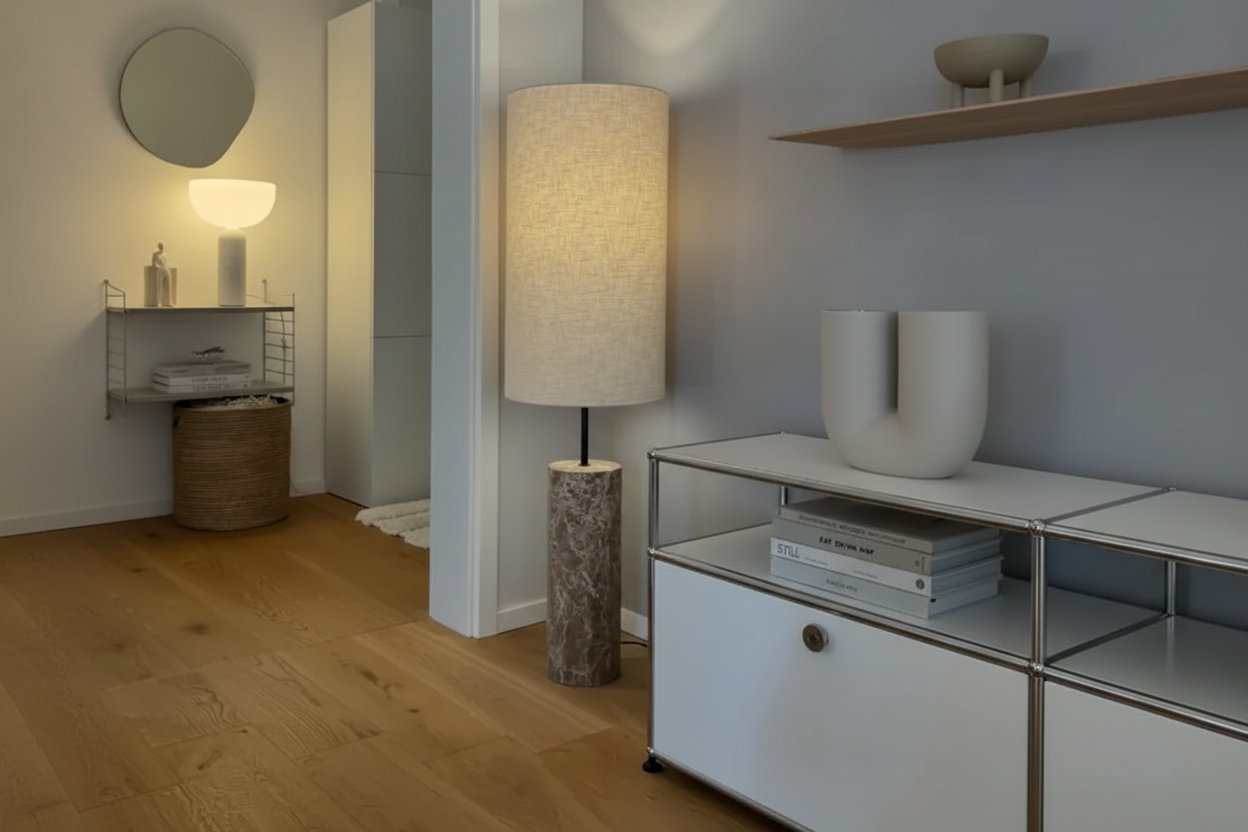 COLUMNAR MARBLE FLOOR LAMP | CLMARBHS45