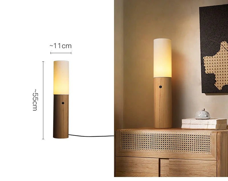 Columnar Wood Floor Lamps | Sculptural Ambient Lighting
