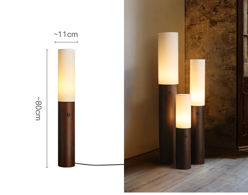 Columnar Wood Floor Lamps | Sculptural Ambient Lighting