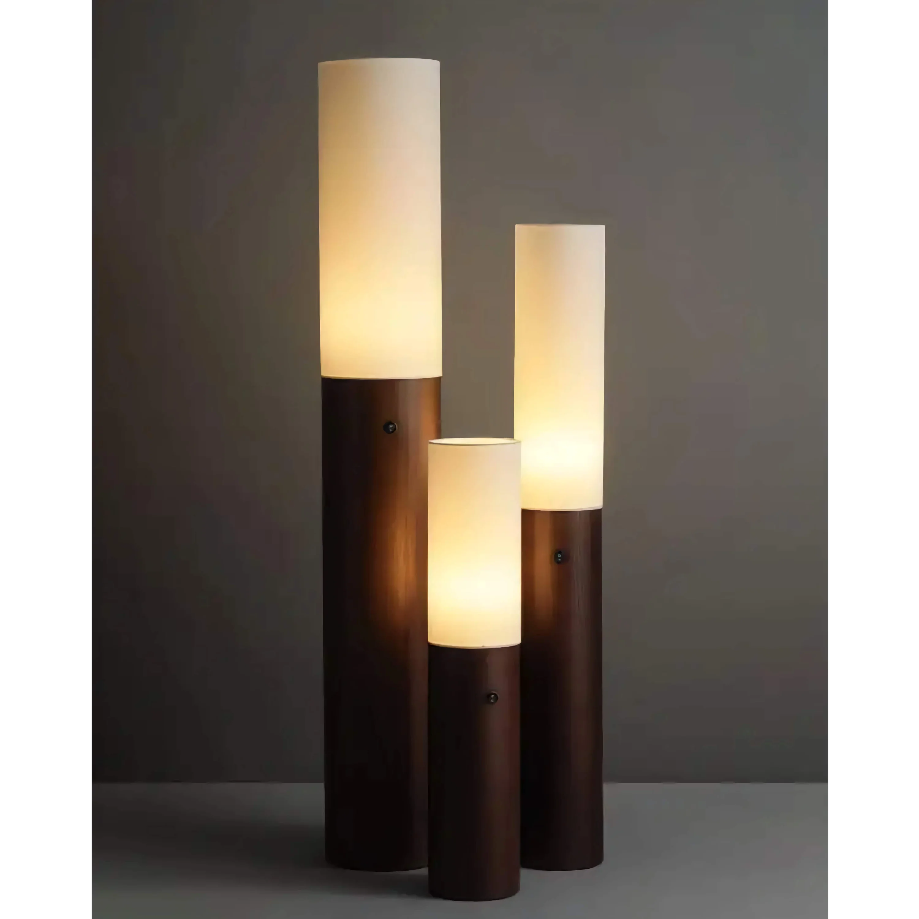 Columnar Wood Floor Lamps | Sculptural Ambient Lighting