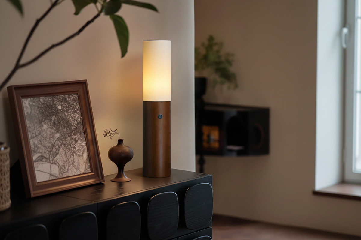 Slim Wood Column Floor Lamp Fabric Shade | 4 Heights 11-15cm Wide E26/e27 Dimmable Option Casalola Lights Luxury Lamps