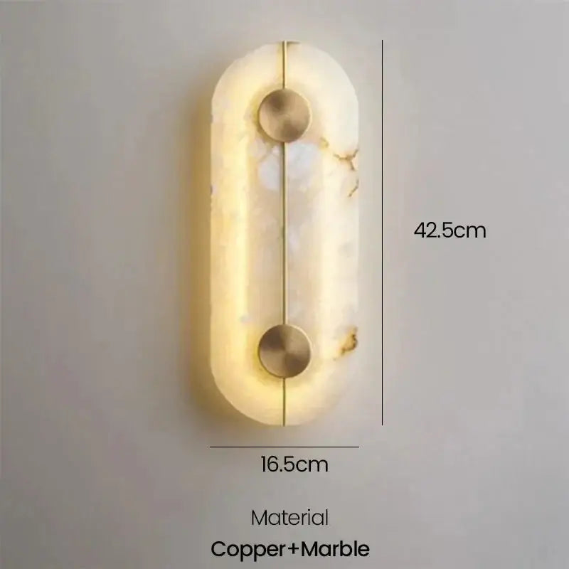 Contemporary Marble Wall Lamp | Luxurious Copper Accents | Modern Design for Foyer Bedroom Study Dining Room - Sconces