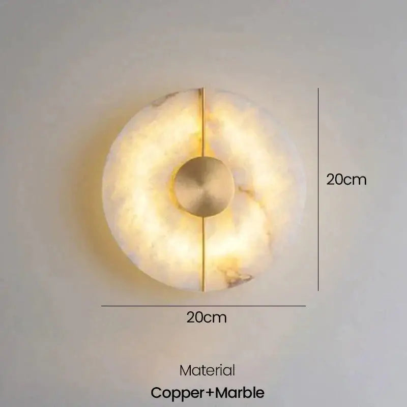 Contemporary Marble Wall Lamp | Luxurious Copper Accents | Modern Design for Foyer Bedroom Study Dining Room - Sconces