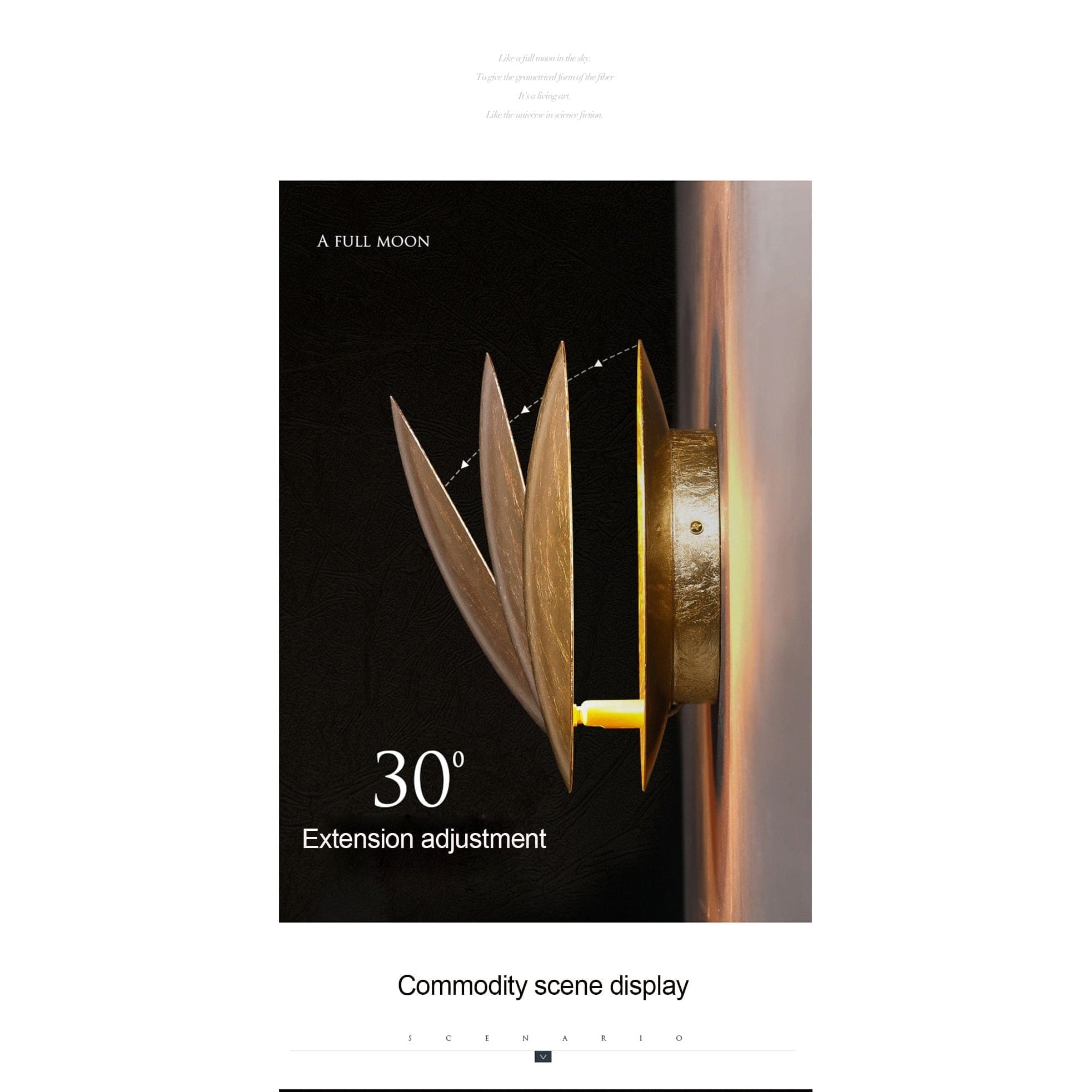 Contemporary Metal Moon Wall Lamp | Lights for Art Deco Modern Homes | Casalola - Sconces