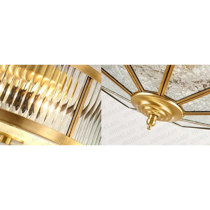 Copper Frosted Glass Ceiling Light 35-45cm | Flush Mount Dome Hallway Bedroom Living & Dining Casalolalights Luxury