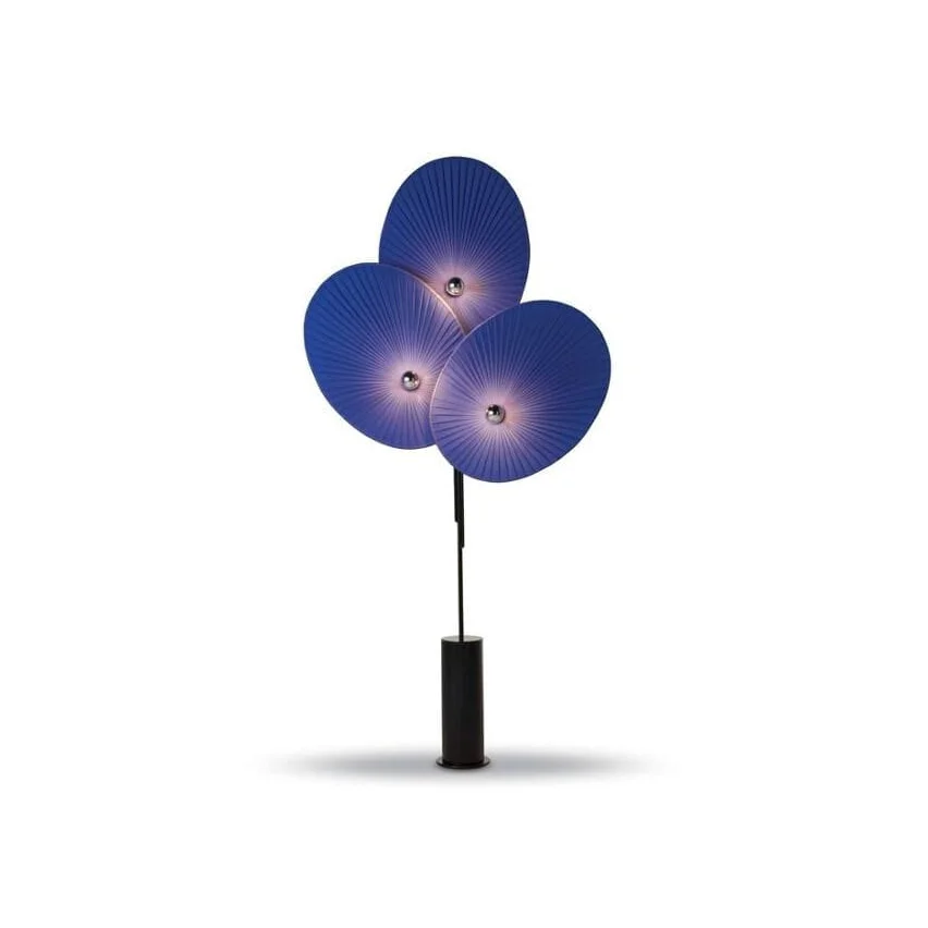 Architectural Tripod Floor Lamp | Mid-century Modern Pleated Design | 3-light Statement Fixture | Casalola Lights