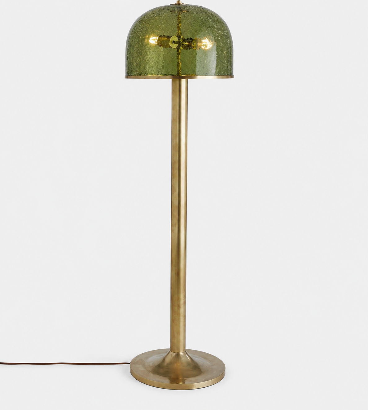 Olive Green Crackle Glass Floor Lamp Aged Brass | 130cm Tall 2 Light E26/e27 Dimmable Option Casalola Lights Luxury