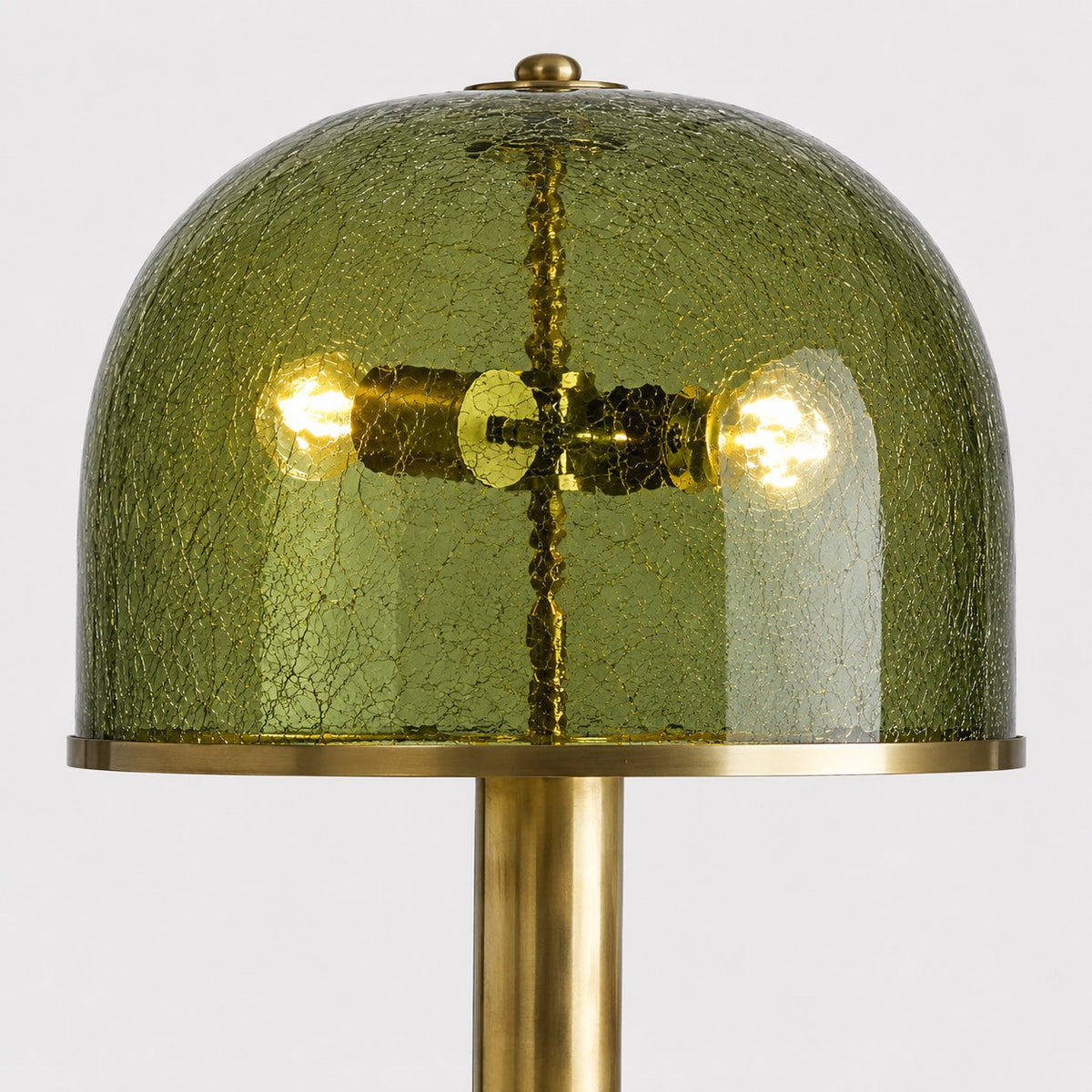 Olive Green Crackle Glass Floor Lamp Aged Brass | 130cm Tall 2 Light E26/e27 Dimmable Option Casalola Lights Luxury
