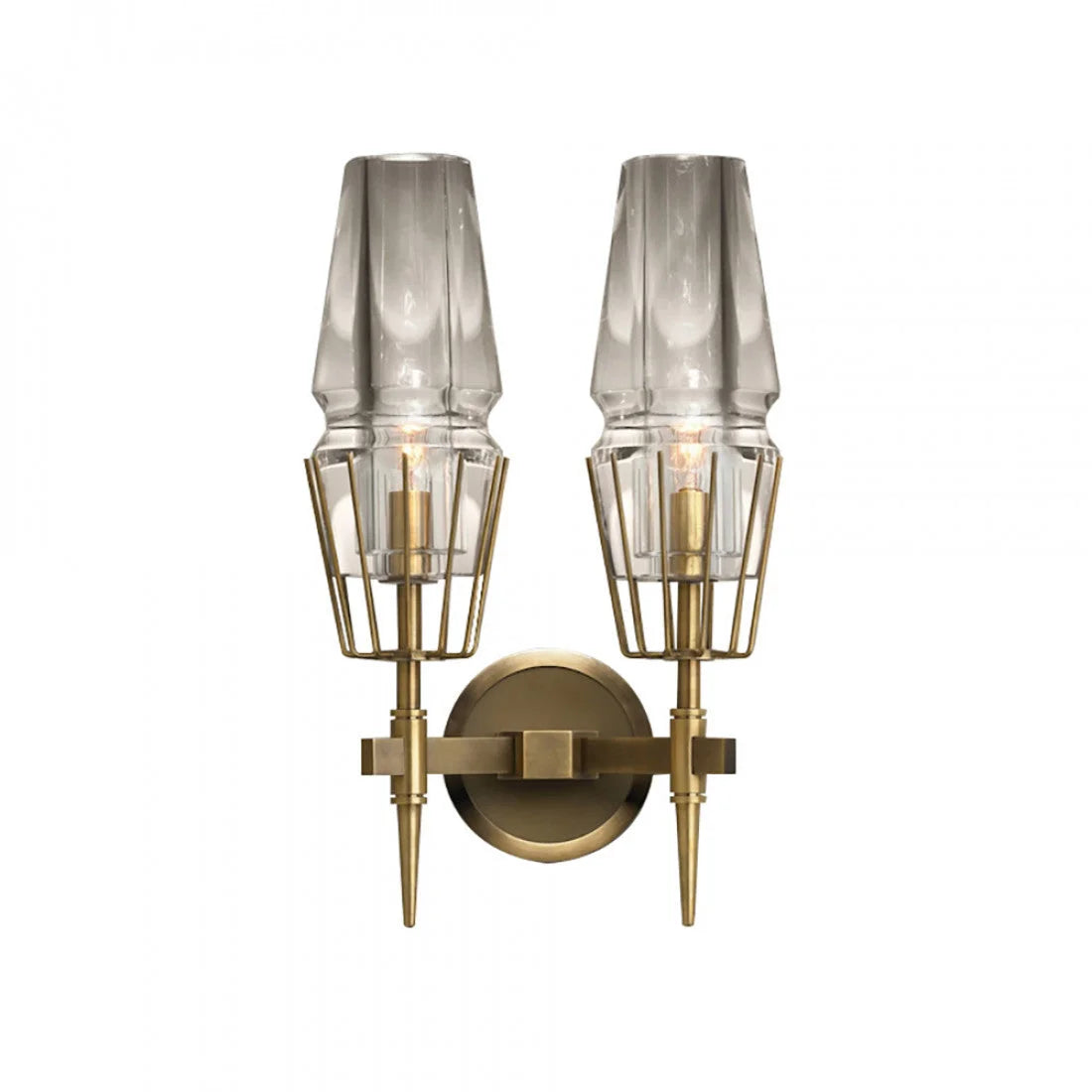 Art Deco Crystal & Copper Wall Sconce – Luxury Double Candle Light for Hallway Bedroom Casalolalights Luxury Lamps