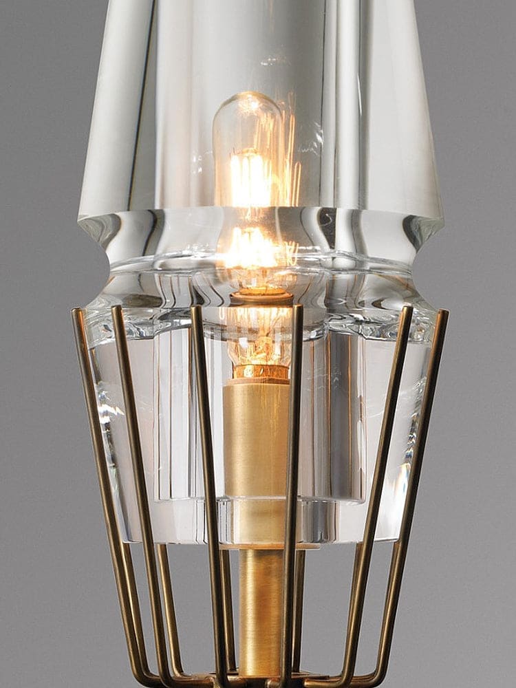 Art Deco Crystal & Copper Wall Sconce – Luxury Double Candle-style Light for Hallway Bedroom - Sconces