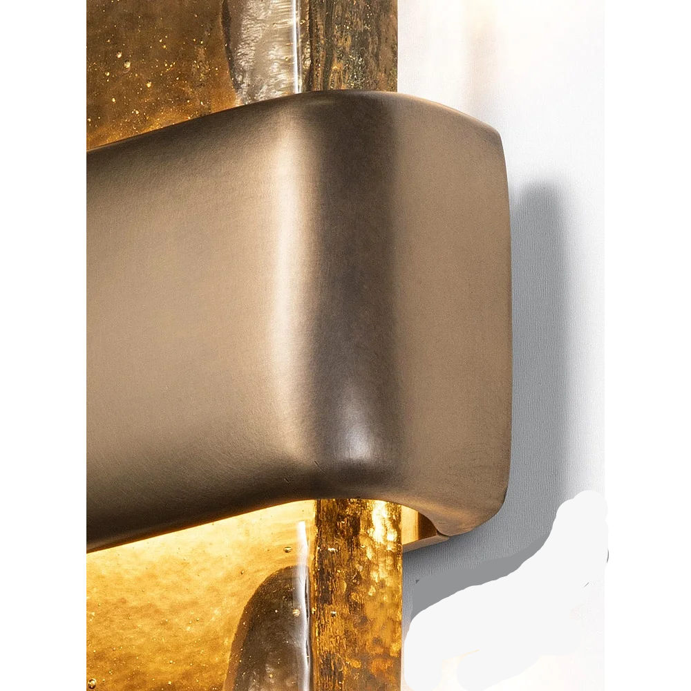 Modern Crystal & Copper Wall Sconce – Elegant Handcrafted Light for Luxury Interiors