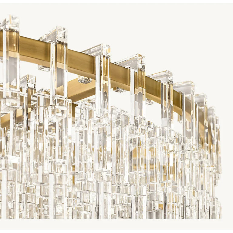 Hand Cut Crystal Drum Chandelier | Luxury Gold Dimmable Living Fixture
