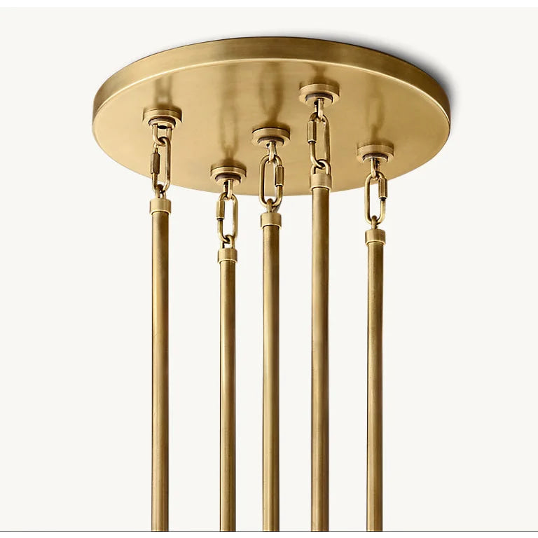 Hand Cut Crystal Drum Chandelier | Luxury Gold Dimmable Living Fixture