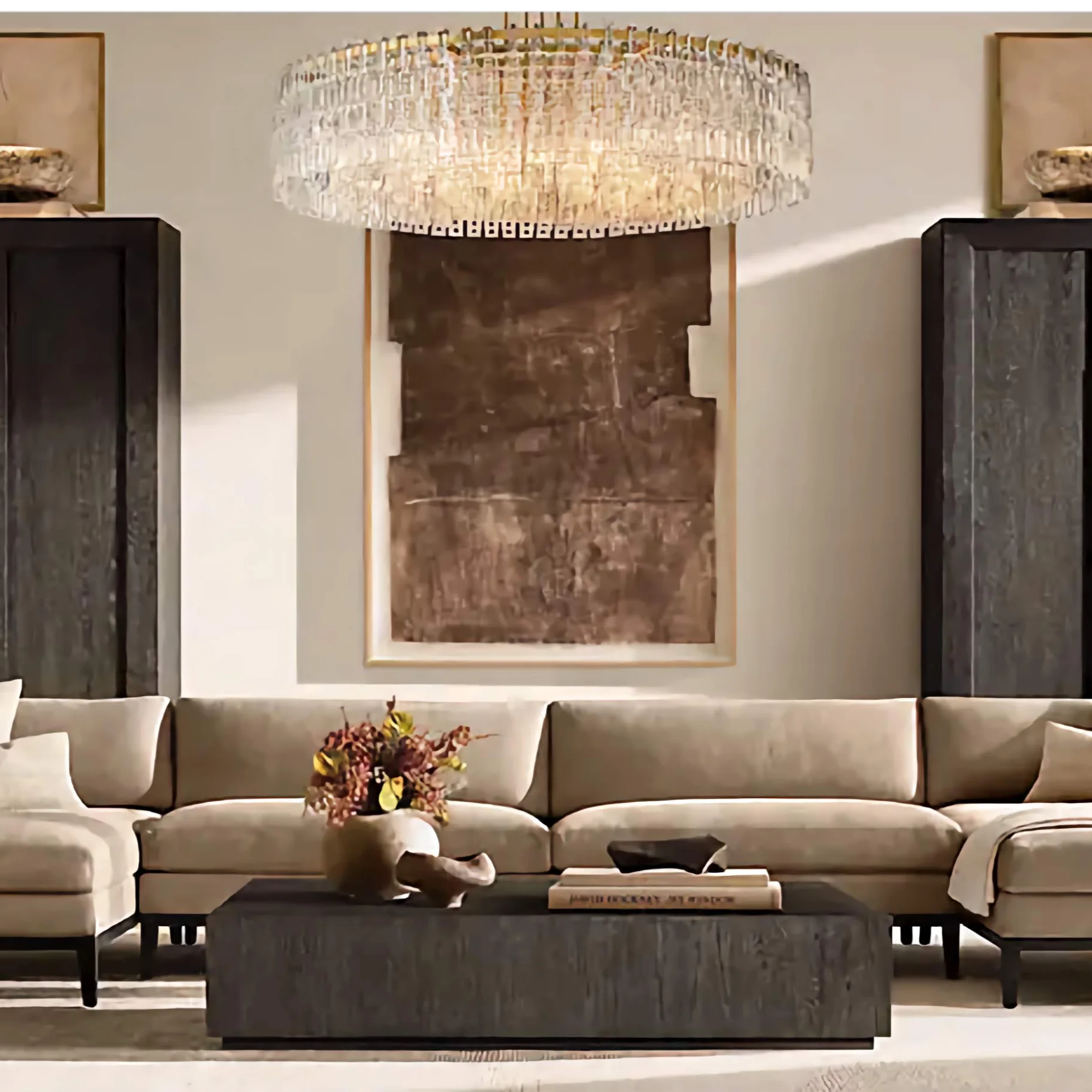 Round Crystal Drum Chandelier – Luxury Copper Led Modern Dining Light Casalolalights Luxury Lamps for Interior Designers