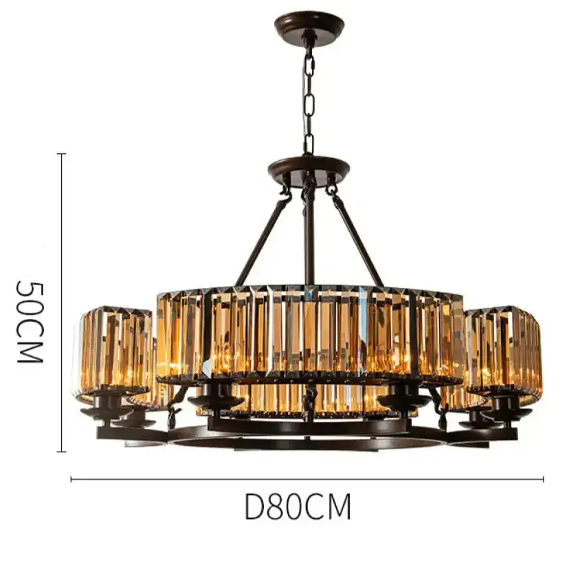 Crystal Drum Chandelier | Casalola Bronze Dining Room Fixture - Semi-flush Mounts