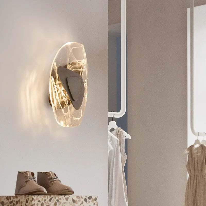 Faceted Crystal & Resin Wall Sconce | Bedside Pair Hallway Accent Built-in Led 2700k 30.5cm Casalola Lights Luxury
