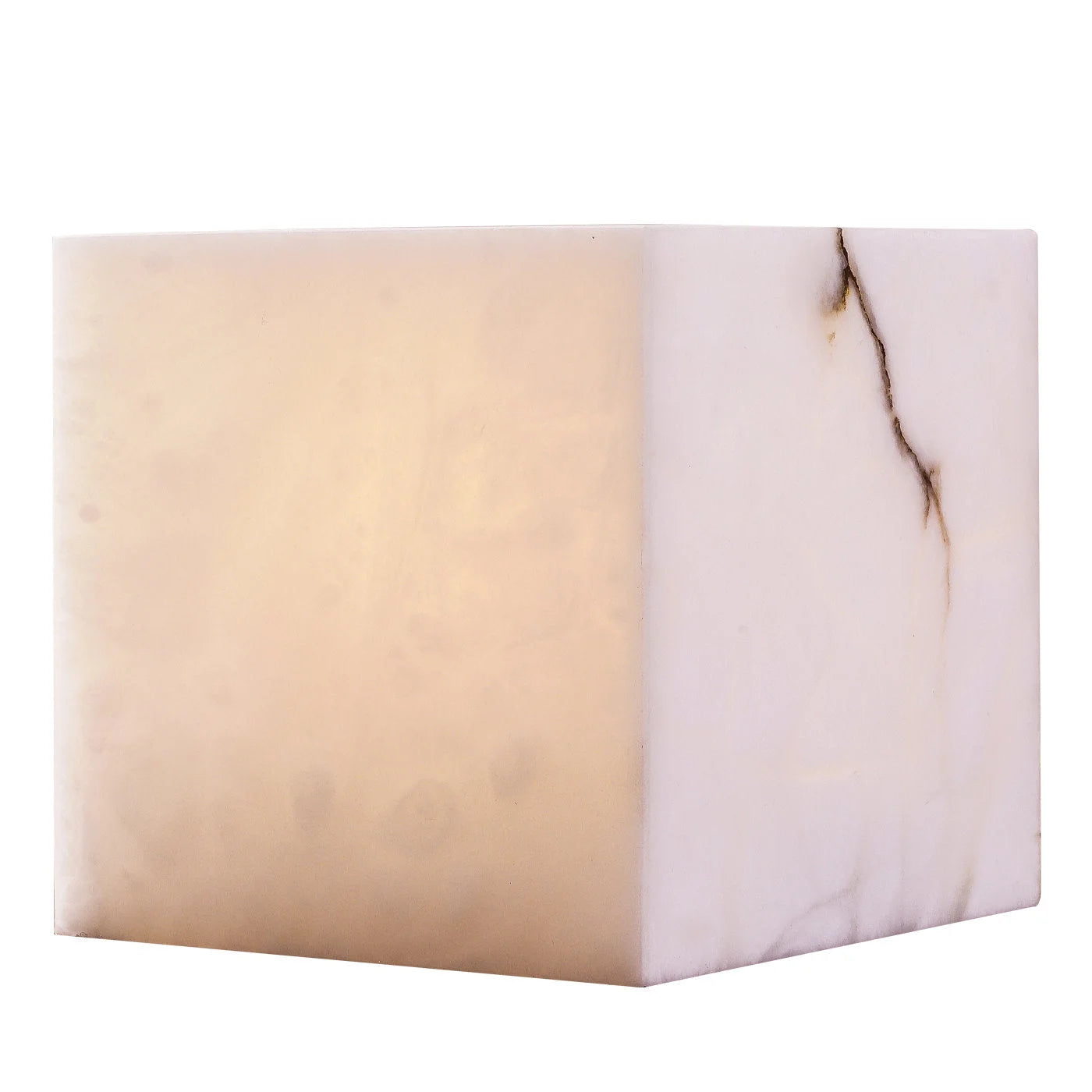 Alabaster Cube Table Lamp | Sculptural Ambient Marble Lighting